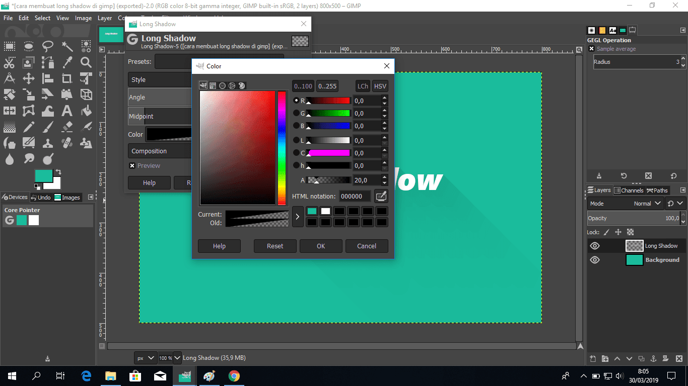 Change color in GIMP