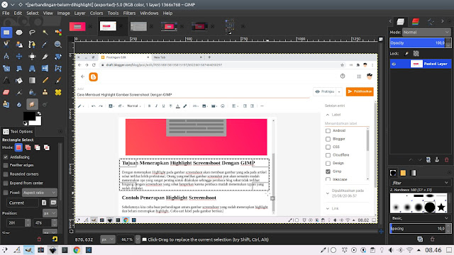 How to Highlight Screenshot Images With GIMP